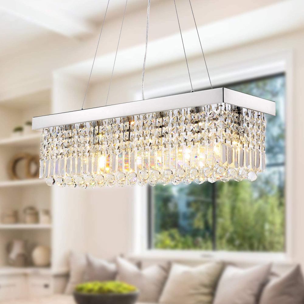 Rectangular Crystal Chandelier, L119cm(47")(10-Lights): image 7